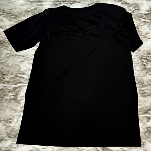 Vintage 80s Bejeweled Black V Neck Tunic Top Dress Le Maglie Di Nives One Size - Picture 8 of 9